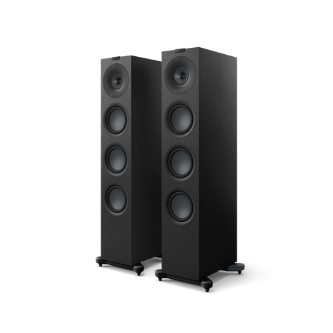 KEF Q11 Meta, finisaj Satin Black, vedere din față și lateral