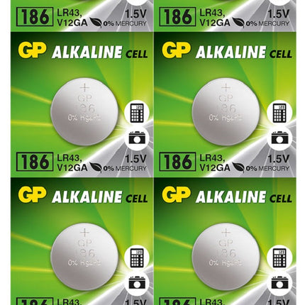 Батерии GP Alkaline CELL 186, LR43, AG12, 1.5V, блистер 10 бр.