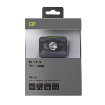Челен GP XPLOR PH14, Бяла и червена светлина, 200lm, 3xAAA