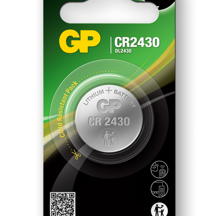 Литиеви батерии GP Lithium CELL CR2430, 3V, блистер 1 бр.