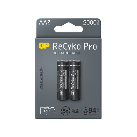 Акумулаторни батерии GP ReCyko Pro AA 2000mAh (R6), рециклируеми опаковки 2бр.