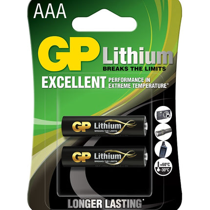 Литиеви батерии GP Lithium AAA, FR03, 1.5V, блистер 2 бр.