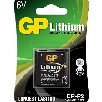 Литиеви батерии GP Lithium CR-P2, 6V, блистер 1 бр.