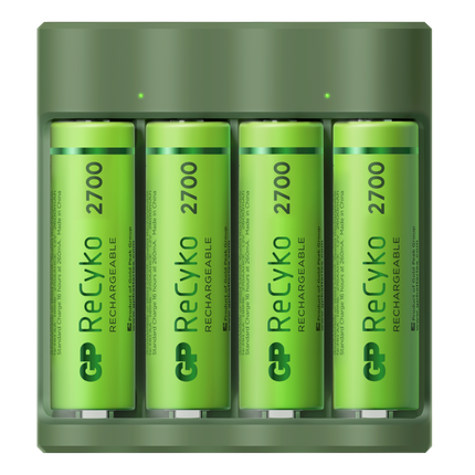 Зарядно за батерии GP ReCyko Everyday B421 (USB и зарядно за стена) + 4 батерии ReCyko AA 2600mAh
