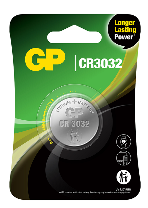 Литиеви батерии GP Lithium CELL CR3032, 3V, блистер 1 бр.