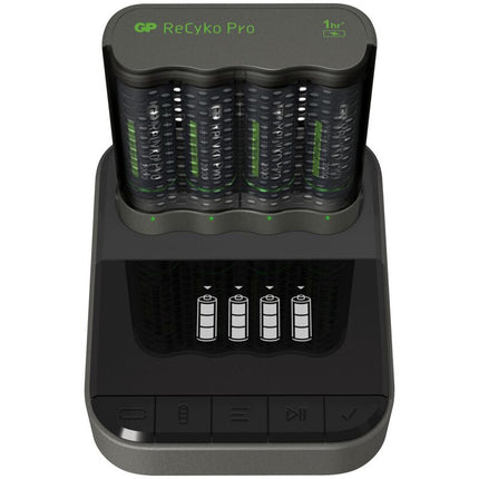 GP ReCyko Pro Charger P461 зарядно устройство за батерии + 4 батерии ReCyko Pro AA 2000mAh + D461 докинг станция за зареждане