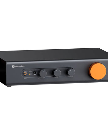 Fosi Audio ZP3, cu panoul frontal, comenzile și carcasa vizibile