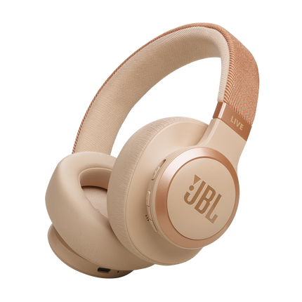 Слушалки JBL Live 770NC, цвят пясъчен (Sandstone), изглед в перспектива