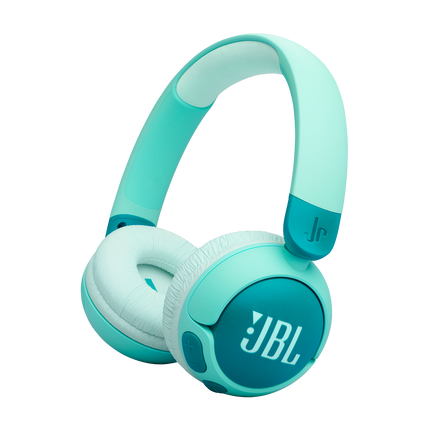 Безжични детски слушалки JBL Junior 320BT, зелени, изглед под ъгъл