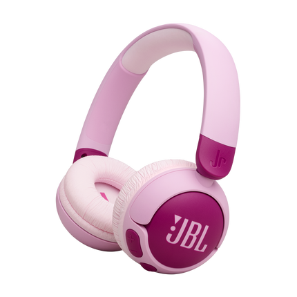 Безжични детски слушалки JBL Junior 320BT, лилави, изглед под ъгъл