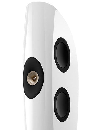 KEF Blade One Meta, finisaj Arctic White / Champagne, detaliu driver Uni-Q