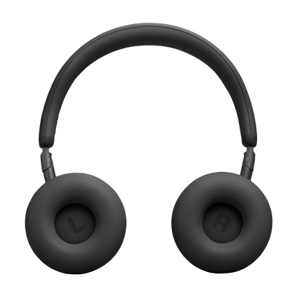 Слушалки JBL Live 680NC, цвят черен, изглед отпред с възглавничките, означени с L и R