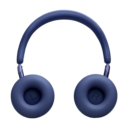 Слушалки JBL Live 680NC, цвят син, изглед отпред с възглавничките, означени с L и R