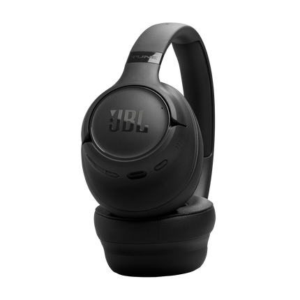 Слушалки JBL Tune 730BT, черни, детайл на бутоните на чашката