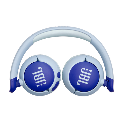 Безжични детски слушалки JBL Junior 320BT, сини, сгънати плоско