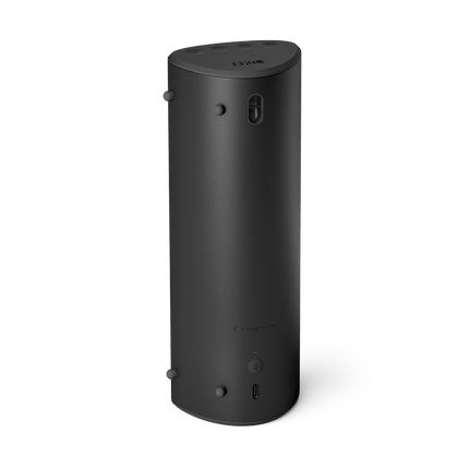 KEF Muo, finisaj Midnight Black, vedere din spate și lateral