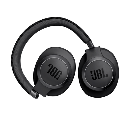 Слушалки JBL Live 770NC, цвят черен, със сгънати плоско чашки