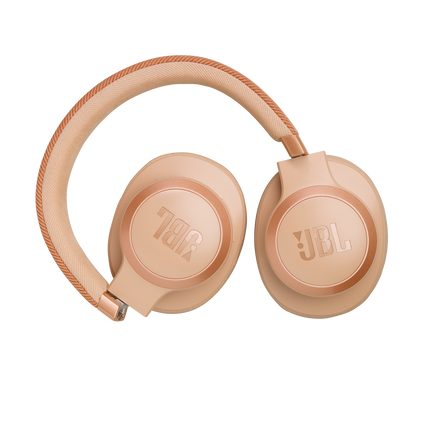 Слушалки JBL Live 770NC, цвят пясъчен (Sandstone), със сгънати плоско чашки