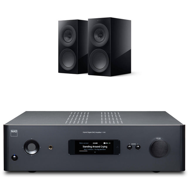 Pachet PROMO Amplificator NAD C 399 + Boxe de raft KEF R3 META