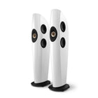 KEF Blade Two Meta, finisaj Arctic White / Champagne, vedere din față și lateral