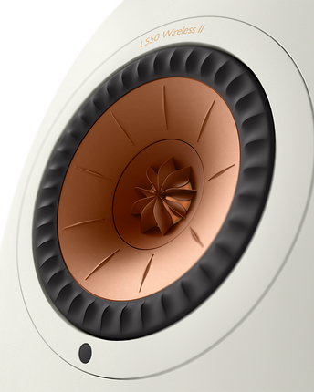 KEF LS50 Wireless II, finisaj Mineral White, detaliu driver Uni-Q