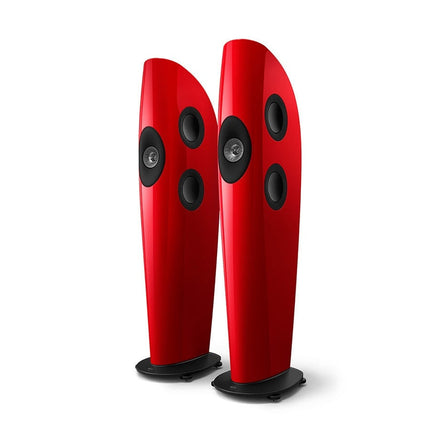 KEF Blade Two Meta, finisaj Racing Red / Grey, vedere din față și lateral