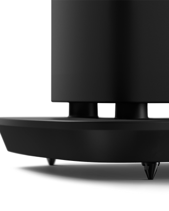 KEF LS60 Wireless, finisaj Carbon Black, detaliu bază