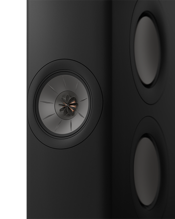 KEF LS60 Wireless, finisaj Carbon Black, vedere frontală cu driverul Uni-Q