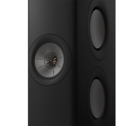 KEF LS60 Wireless, finisaj Carbon Black, vedere frontală cu driverul Uni-Q