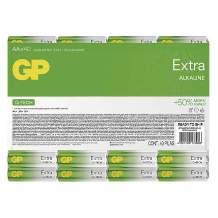 Батерии GP Extra Alkaline AA (LR6), 1.5V, 40бр