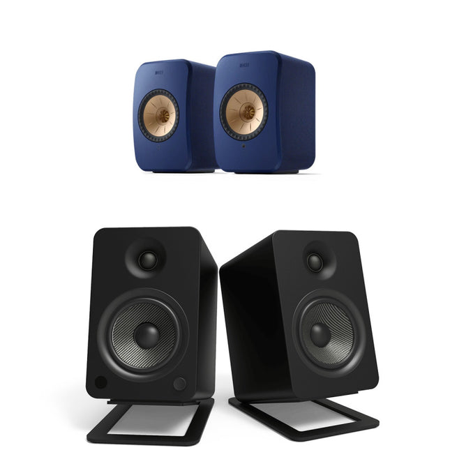 Pachet PROMO KEF LSX II + Kanto Audio S6 Desk Stands