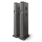 KEF LS60 Wireless, finisaj Titanium Grey, vedere din față și lateral