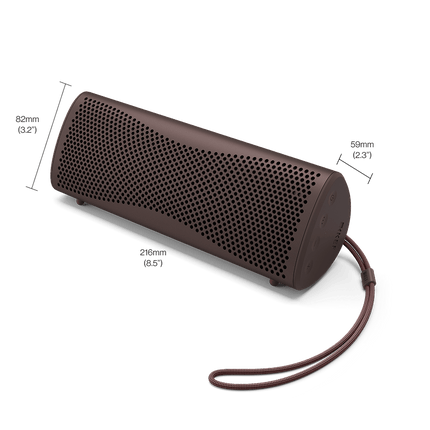 KEF Muo, finisaj Cocoa Brown, schiță de dimensiuni