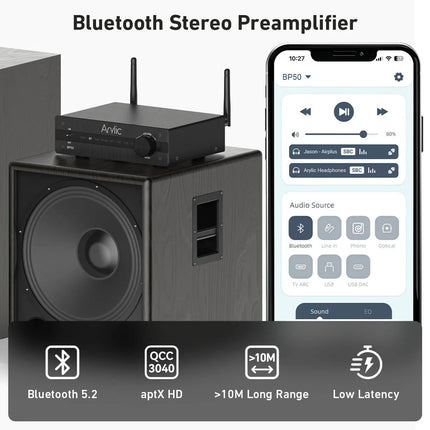 Arylic BP50 стрийминг предусилвател, Bluetooth, ESS ES9023P DAC