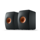 KEF LS50 Meta, finisaj Carbon Black, vedere din față și lateral