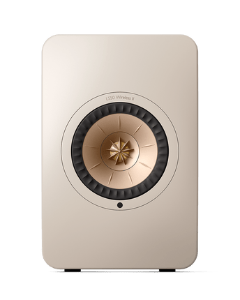 KEF LS50 Wireless II, finisaj Sand Shell, vedere frontală