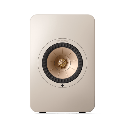 KEF LS50 Wireless II, finisaj Sand Shell, vedere frontală