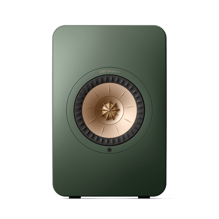 KEF LS50 Wireless II, finisaj Moss Green, vedere frontală