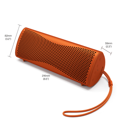 KEF Muo, finisaj Orange Moon, schiță de dimensiuni