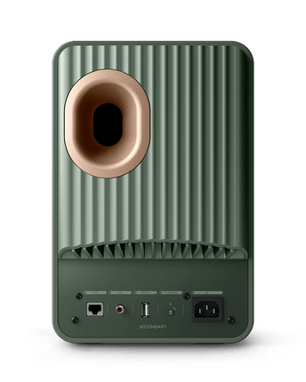 KEF LS50 Wireless II, finisaj Moss Green, vedere din spate