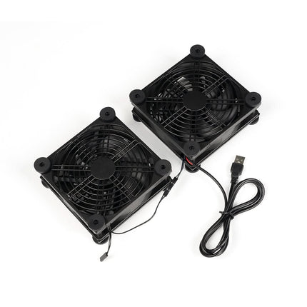 Ventilatorul USB Fosi Audio, cu panoul frontal, comenzile și carcasa vizibile