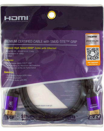 SCP 990 Ultra V Premium Certified HDMI 4K Ultra HD 18Gbps, тройно екраниран кабел/конектори - 3M