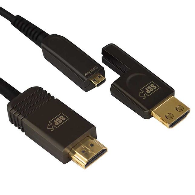 SCP 995 LSZH рейтинг 4K 24Gbps AOC HDMI кабел с подвижен конектор -30M