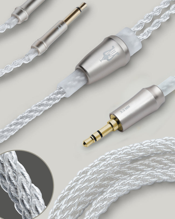 Кабел Meze Audio MONO 3,5 mm СРЕБРИСТ (надграждане за 109 PRO, LIRIC &amp; 99 Classics) MONO 3,5 mm до 3,5 mm - 1,2 m