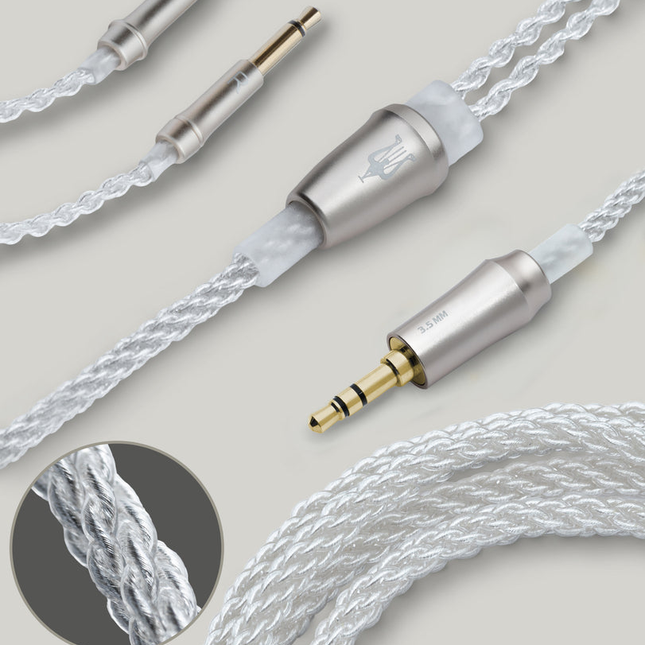Кабел Meze Audio MONO 3,5 mm СРЕБРИСТ (надграждане за 109 PRO, LIRIC &amp; 99 Classics) MONO 3,5 mm до 3,5 mm - 1,2 m