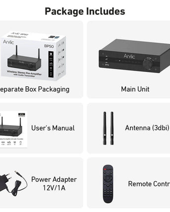 Arylic BP50 стрийминг предусилвател, Bluetooth, ESS ES9023P DAC