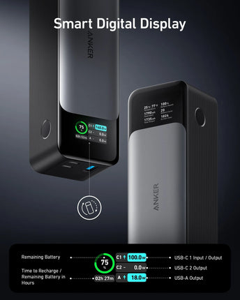 Външна батерия Anker 737 GaN Prime PowerCore 24000 PD 3.1 mAh