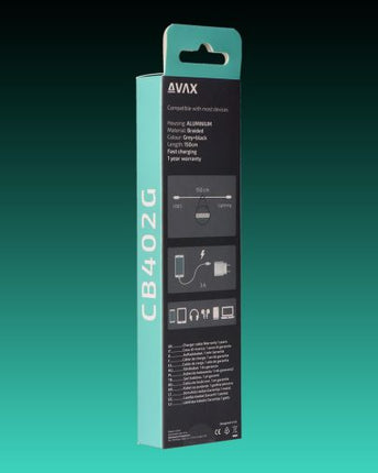 Cablu USB-C - Lightning AVAX CB-402G STEELY, 20W, 1.5m, 3A