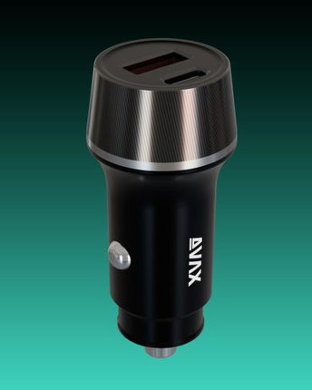 Încărcător auto AVAX CC304B CARLY 38W USB-C (PD3.0)+USB-A (QC), negru