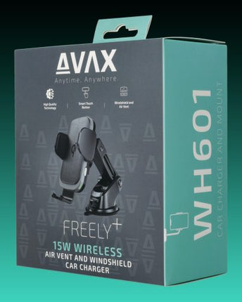 Încărcător auto wireless AVAX WH601 Freely+ pentru gurile de ventilație și parbrize, 15W